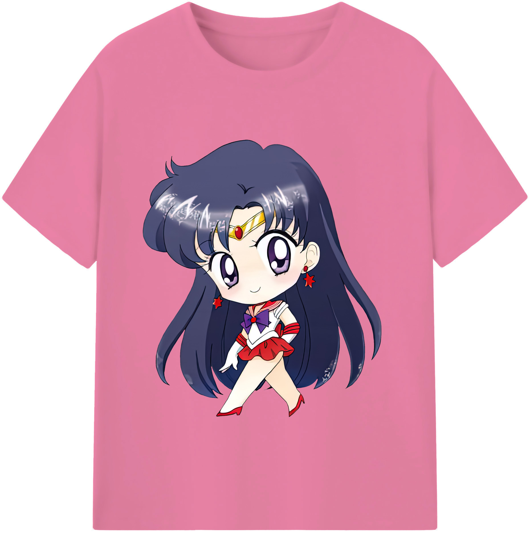 （画像用） 美少女戦士セーラームーン 火野レイ ひの レイ Sailor Moon Hino Rei （セーラーマーズ,Sailor Mars） 綿100％半袖Tシャツ（フロントプリント）